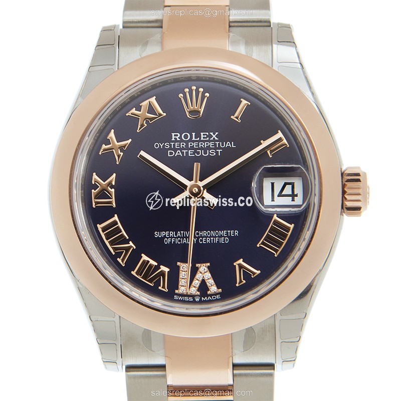 Rolex Datejust Replica - Automatic - 18kt Rose Gold & Steel - Purple Dial
