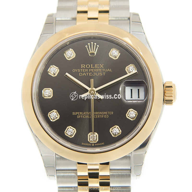 Rolex Datejust 278243GDARKGY_J - Automatic - 18kt Gold & Steel - Dark Grey Dial - Gold Clasp