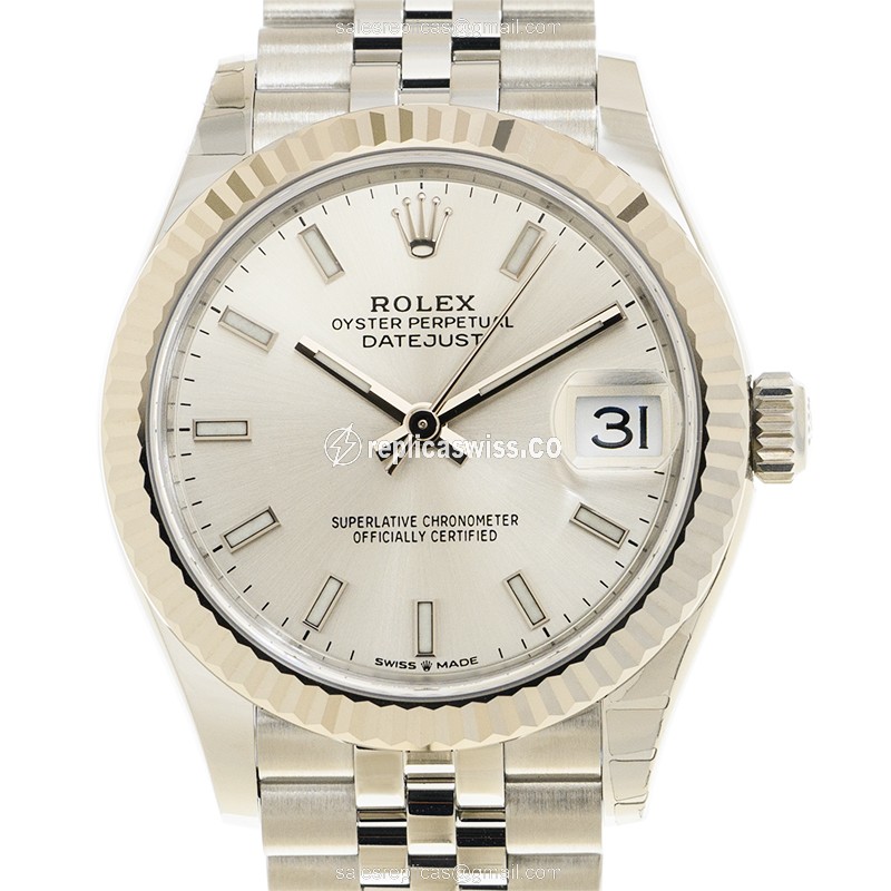 Rolex Datejust Replica - Automatic - White Gold & Steel - Silver Dial