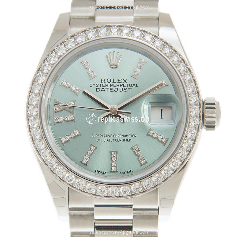 Rolex Datejust Replica - Automatic - 950 Platinum - Blue Dial on Silver