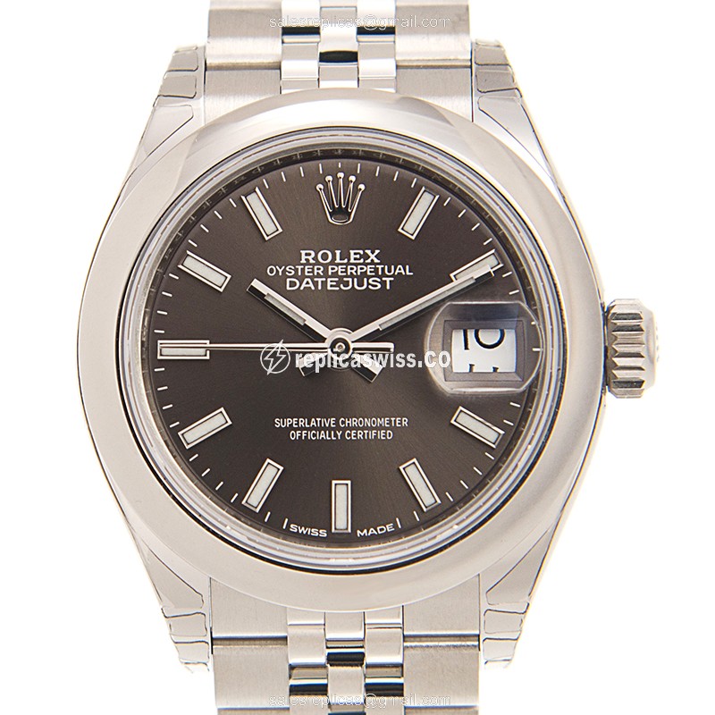 Rolex Lady Datejust Replica - Automatic - Steel Case - Gray Dial - Silver Strap - Luxury Replica LADY DATEJUST Watch