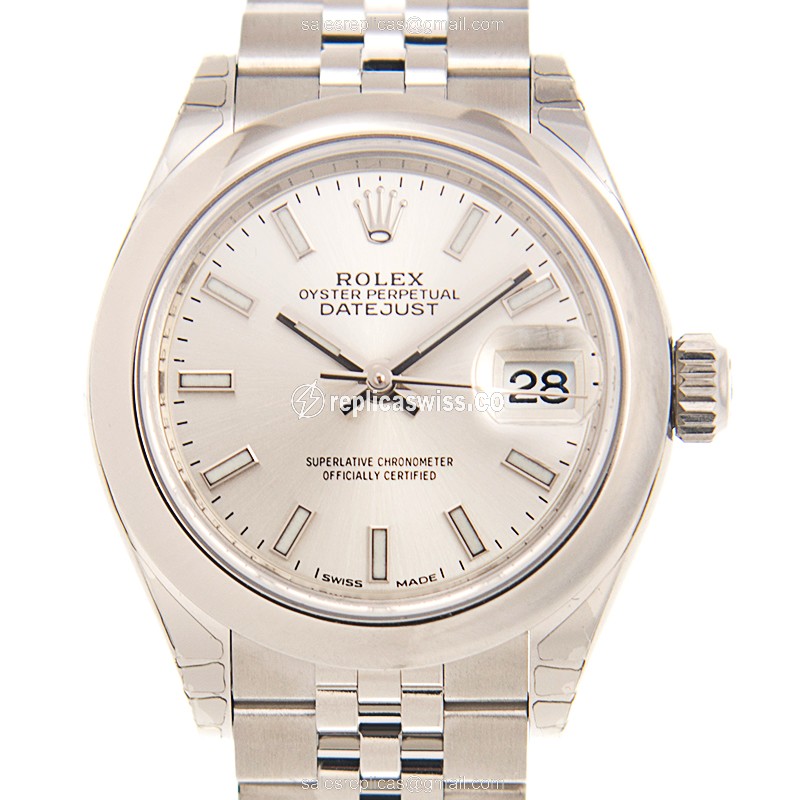 Rolex Datejust Lady Replica - Automatic - Stainless Steel - Silver Dial - Steel Strap - Luxury Replica LADY DATEJUST Watch