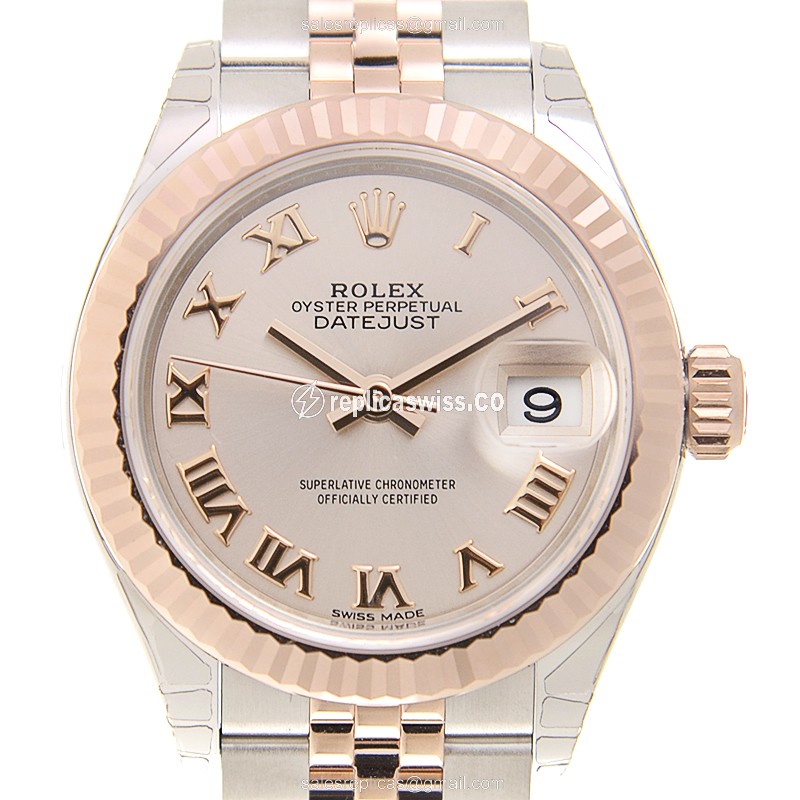 Rolex Datejust Replica - 18kt Rose Gold & Steel - Automatic - Pink Dial