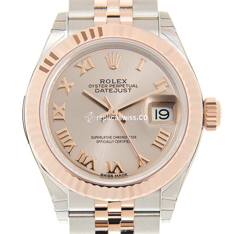 Rolex Datejust Lady Replica - Automatic - 18kt Rose Gold Case, Pink Dial