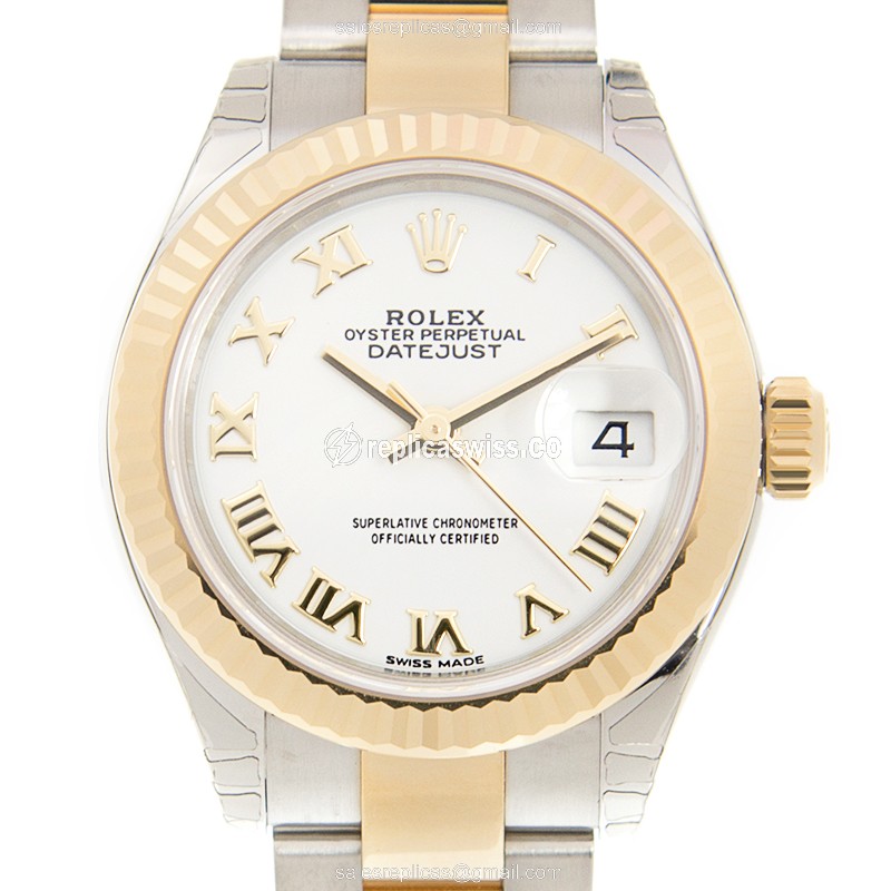 Rolex Datejust Replica - Automatic - 18kt Gold & Steel - White Dial