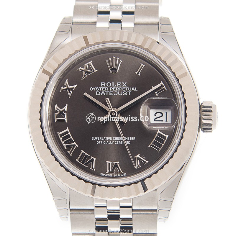 Rolex Lady Datejust Replica - Automatic | Steel Case | Gray Dial | Silver Clasp