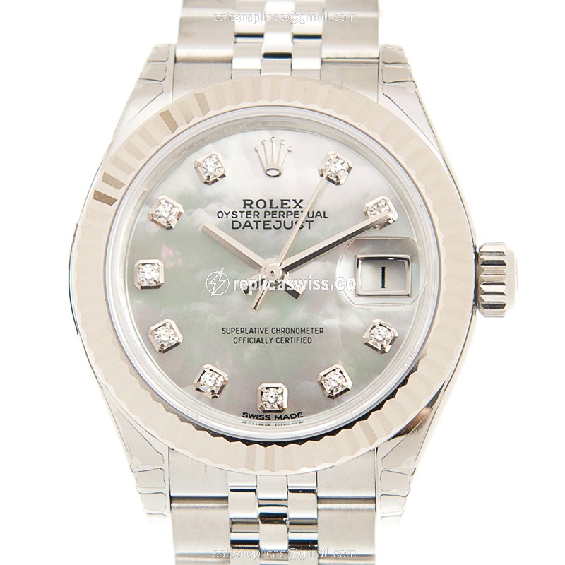 Rolex Datejust Replica - Automatic - White Gold - Steel Case, Silver Dial