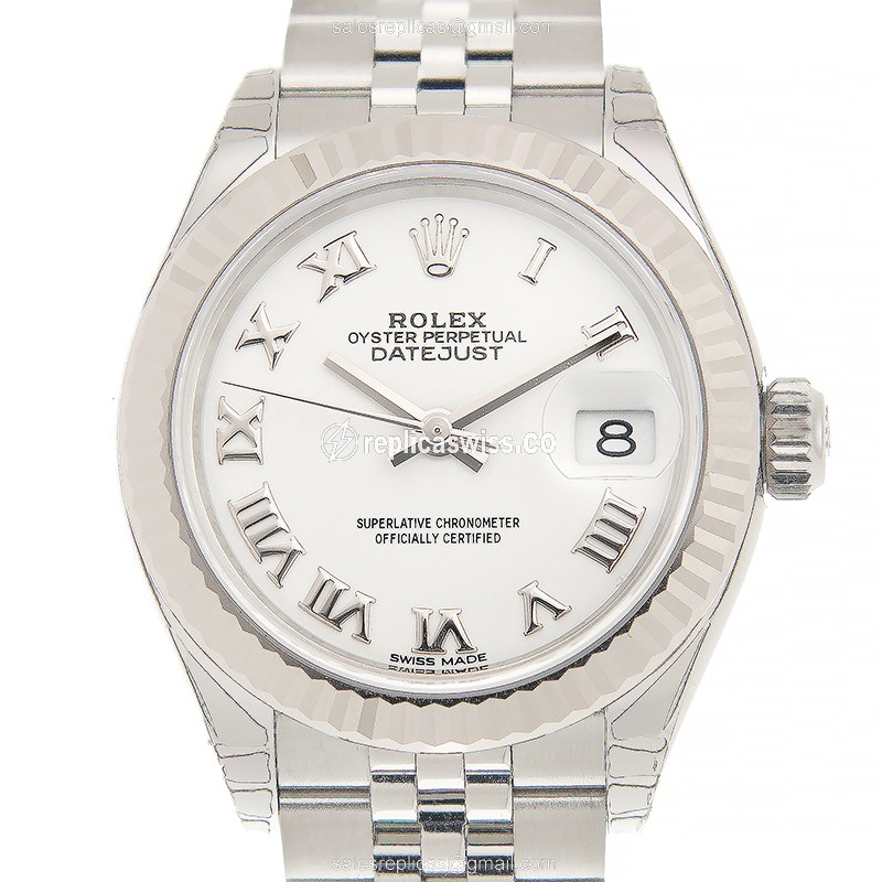 Rolex Datejust Replica - Automatic - White Gold - Steel Case, White Dial