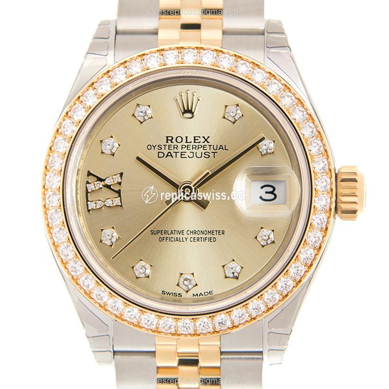 Rolex Datejust Lady Replica - Automatic - Gold Dial & Clasp