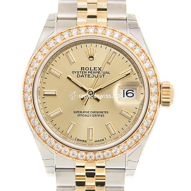 Rolex Lady Datejust Replica - Automatic - Gold Dial, Gold Clasp