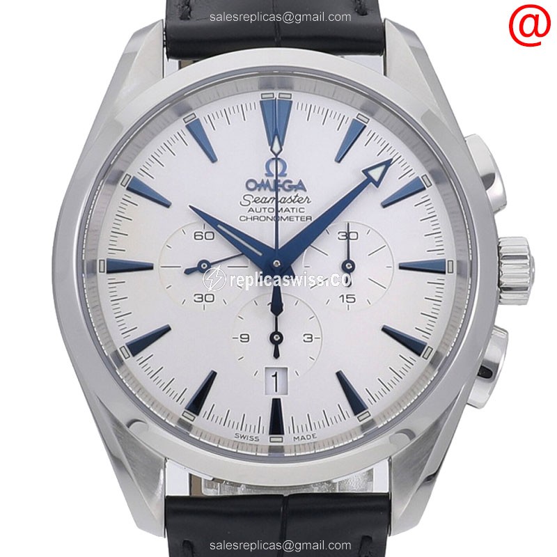 Omega Seamaster 2812.30.31 - Automatic - Steel Case - White Dial - Black Alligator Strap - Luxury Replica SEAMASTER Watch