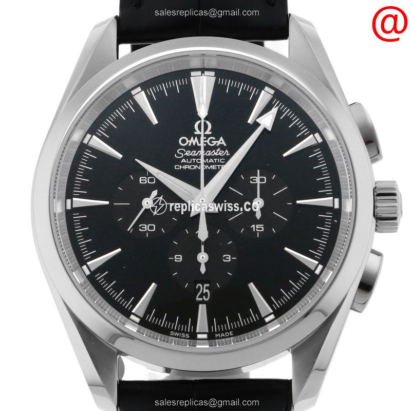 Omega Seamaster 2812.50.31 Replica - Automatic - Black Dial on Steel Alligator Strap