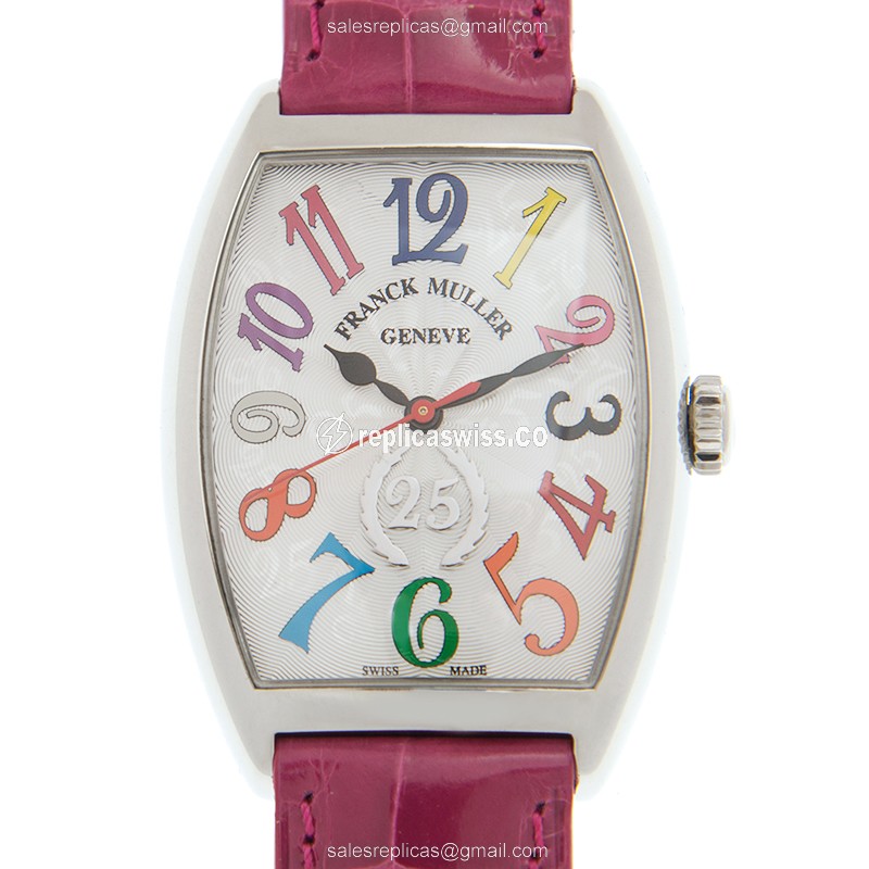 Franck Muller 2850 SC AT FO COL DRM 25TH LTD AC GENEVE Automatic Steel Dial Red Leather Strap Buckle
