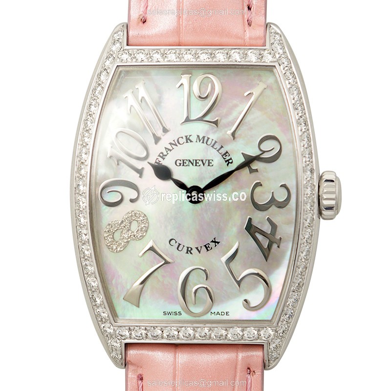 Franck Muller Cintree Curvex Replica Watch Pink Alligator - Luxury Replica CINTREE CURVEX Watch