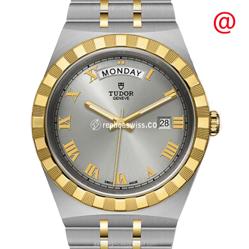 Tudor Royal Replica - Automatic - 18kt Gold & Steel Case - Silver Dial - Gold Strap - Luxury Replica TUDOR ROYAL Watch