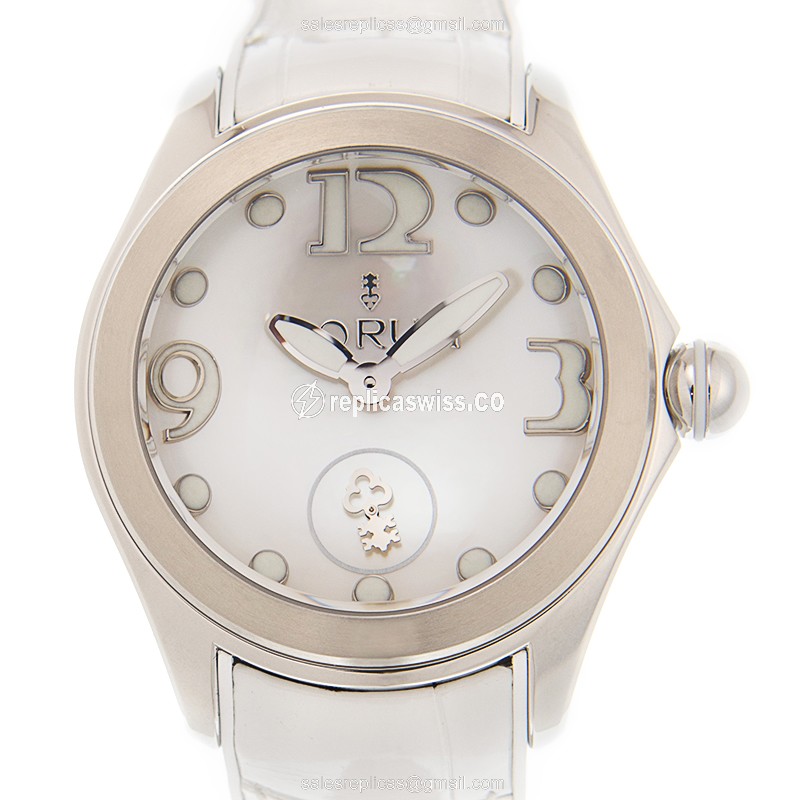 Corum Bubble Replica - Automatic - White Dial - Steel Case - White Alligator Strap - Sapphire Crystal