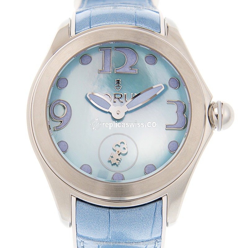 Corum Bubble Replica - Automatic - Steel Case - Blue Dial - Blue Alligator Strap - Luxury Replica BUBBLE Watch