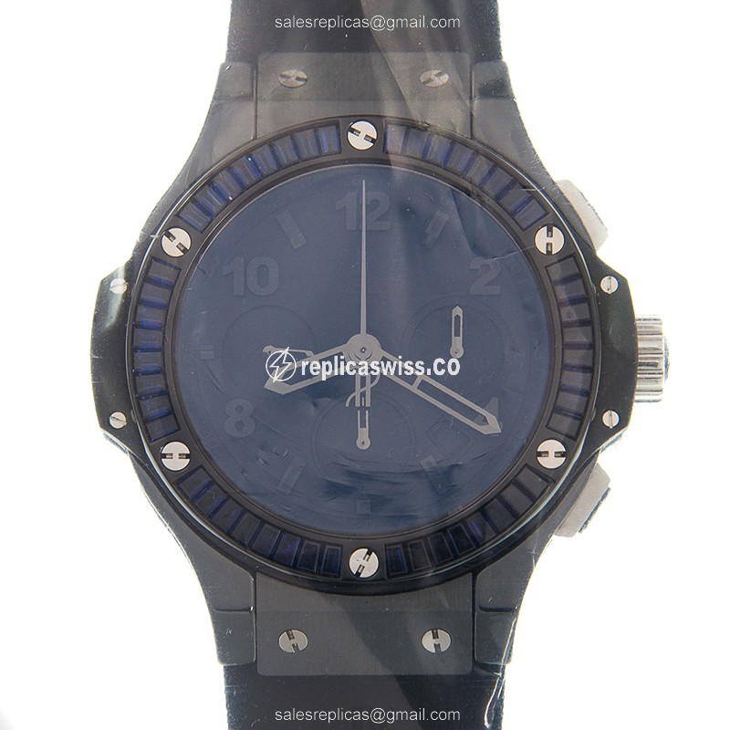 Hublot Big Bang Replica - Automatic - Ceramic - Black Dial - Rubber Strap - Luxury Replica BIG BANG Watch