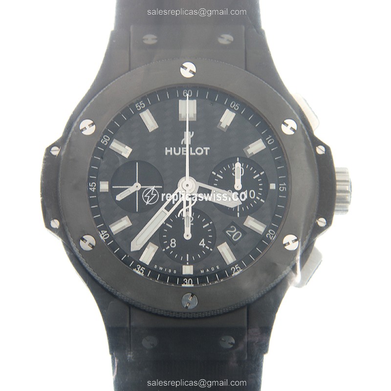 Hublot BIG BANG Replica - Automatic Ceramic - Black Dial - Rubber Strap