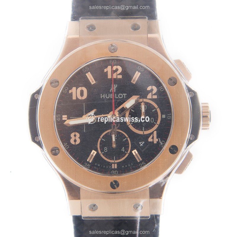 Hublot BIG BANG 301.PX.130.RX - Auto 18kt Rose Gold Case - Black Dial - Black Rubber Strap