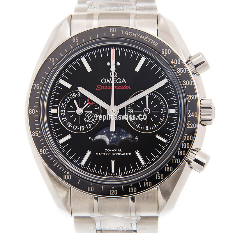 Omega SPEEDMASTER Replica - Automatic - Stainless Steel - Black Dial - Silver Clasp