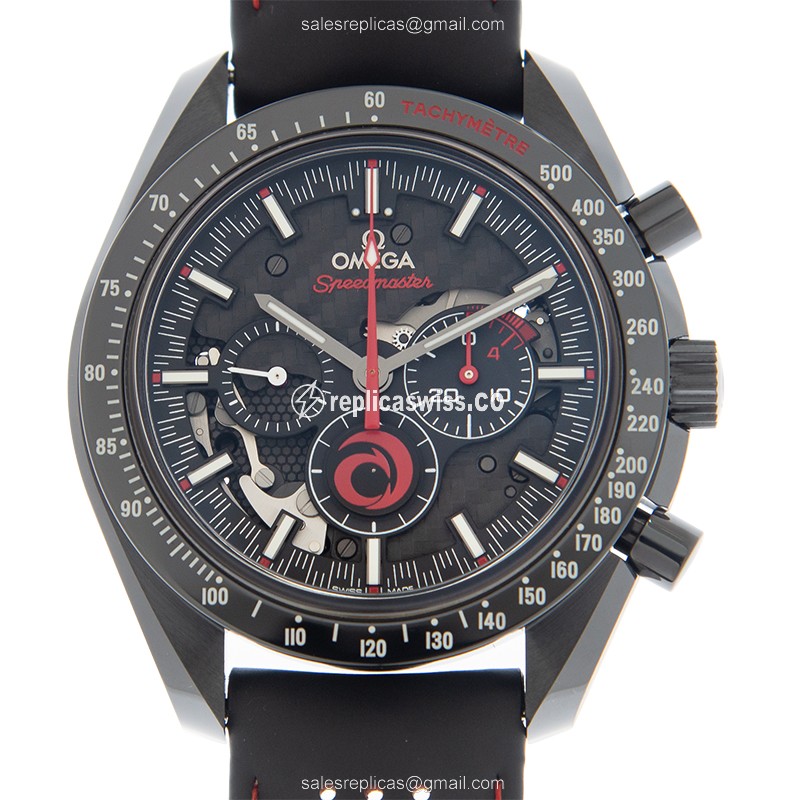 Omega Speedmaster Replica - Automatic - Ceramic Case - Black Dial - Leather Strap - Buckle Clasp - Luxury Replica SPEEDMASTER Watch