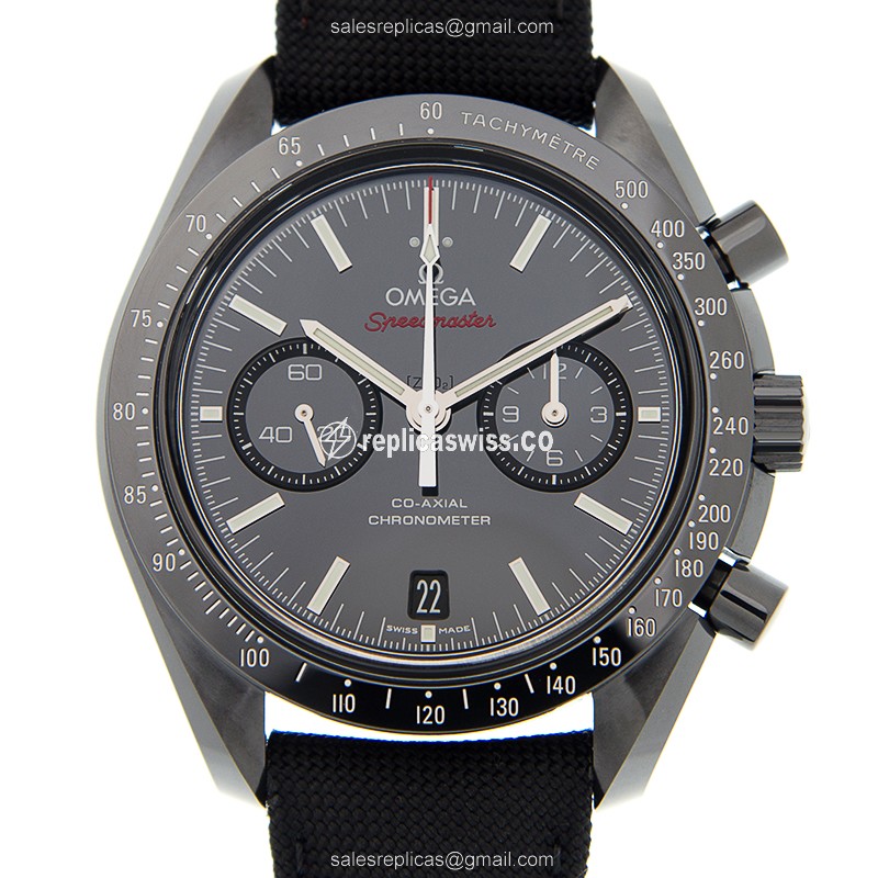 Omega Speedmaster Replica - Automatic - Ceramic Case - Black Dial - Nylon Black Strap