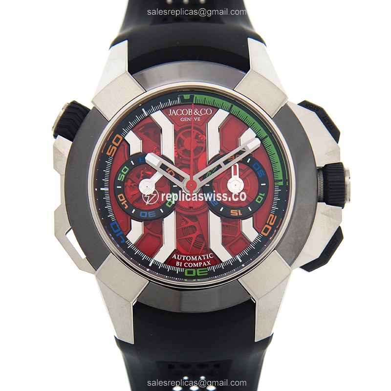 Jacob & Co. 313.21.SB.BV.B EPIC X CHRONO - Auto Titanium Case - Black Dial - Rubber Black Strap