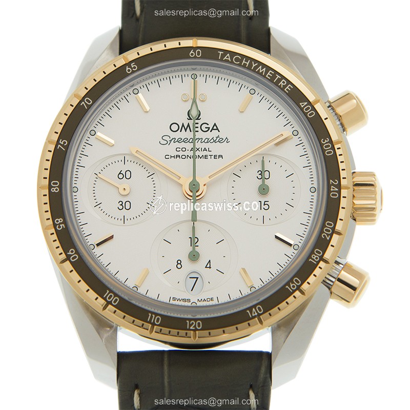 Omega Speedmaster Replica - Automatic - White Dial on Steel & 18kt Gold Case