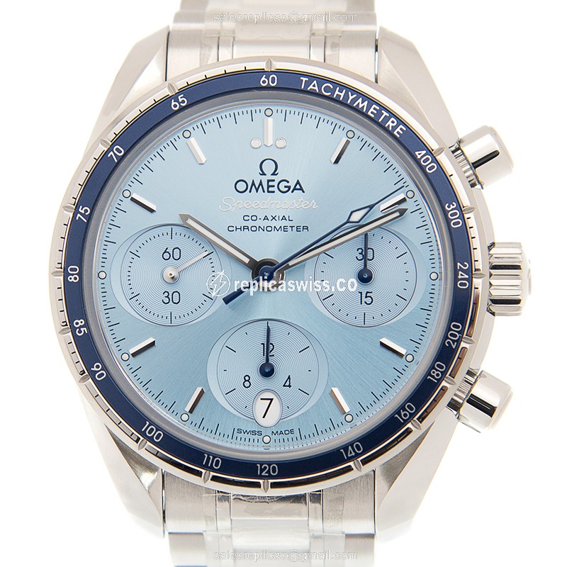 Omega Speedmaster Replica - Automatic | Steel Case | Blue Dial | Silver Clasp