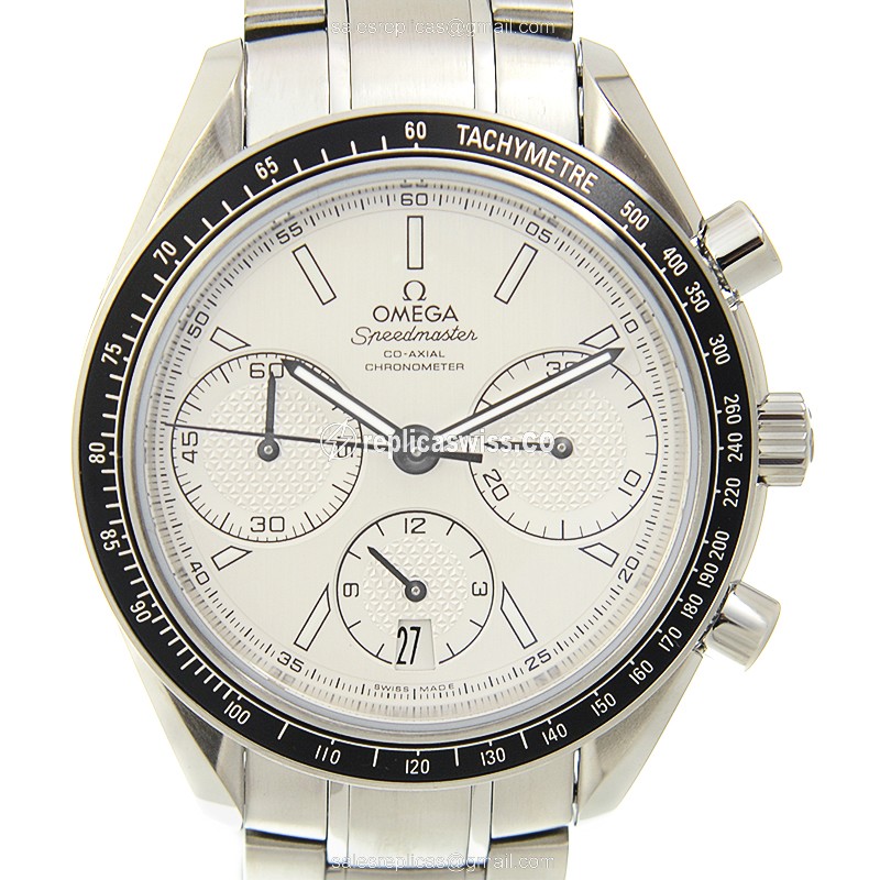 Omega Speedmaster Replica - Automatic - Stainless Steel Case - White Dial, Silver Clasp & Strap