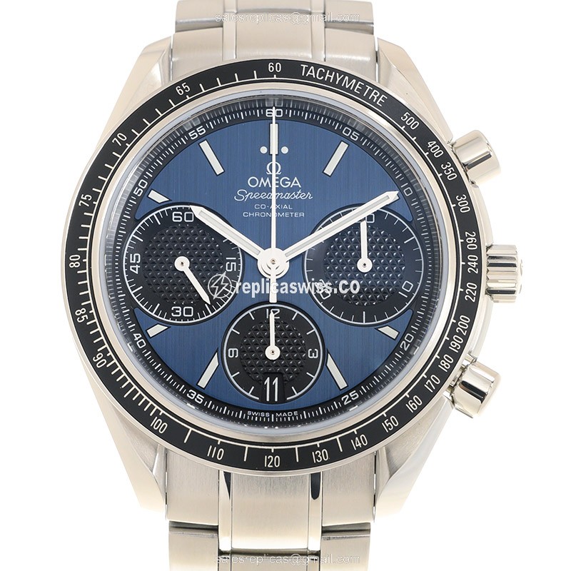 Omega Speedmaster Replica - Automatic - Steel Case, Blue Dial on Silver Strap