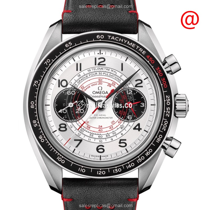 Omega SPEEDMASTER Replica - Manual - Stainless Steel - Silver Dial - Black Cowhide - Buckle - Luxury Replica SPEEDMASTER Watch