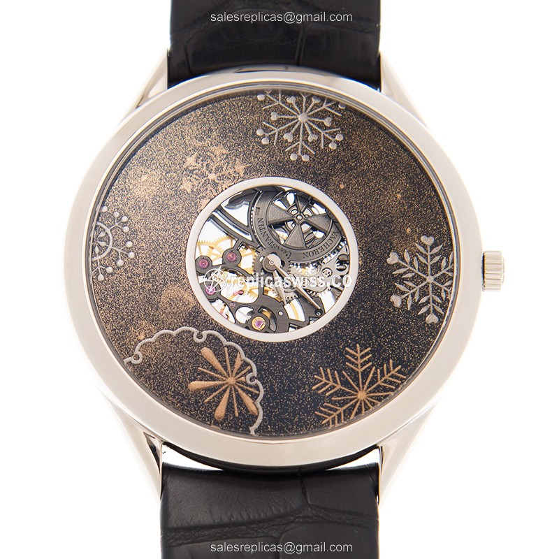 Vacheron Constantin 33222/000G-9706 Replica - Manual Wind - 18kt Gold - Black Dial - Alligator Black Buckle