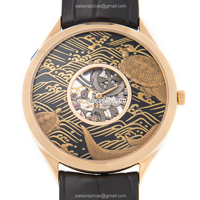 Vacheron Constantin 33222/000R-9548 Replica - Manual Wind - 18kt Rose Gold - Black Dial - Buckle Clasp