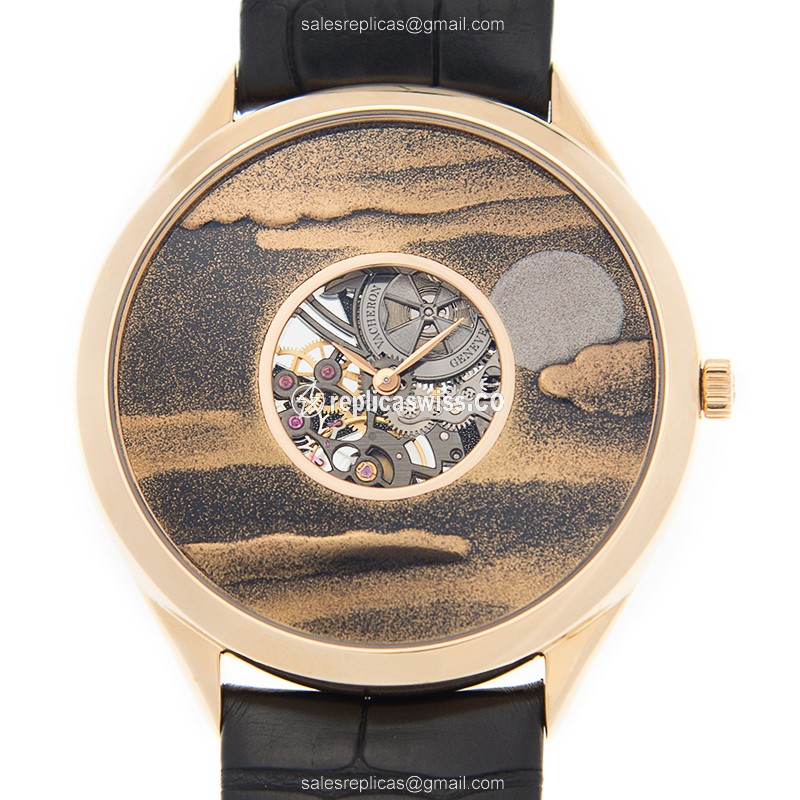 Vacheron Constantin 33222/000R-9704 Replica - Manual Wind - 18kt Rose Gold - Brown Dial - Alligator Black Strap