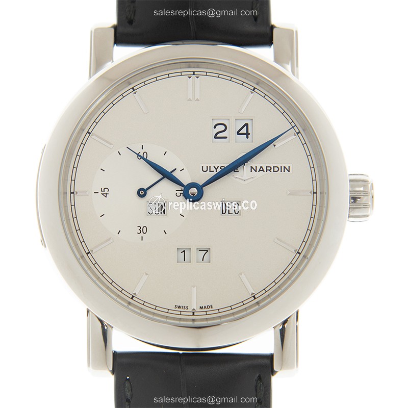 Ulysse Nardin CLASSIQUE Replica - Automatic - Stainless Steel - White Dial - Black Alligator Strap - Luxury Replica CLASSIQUE Watch
