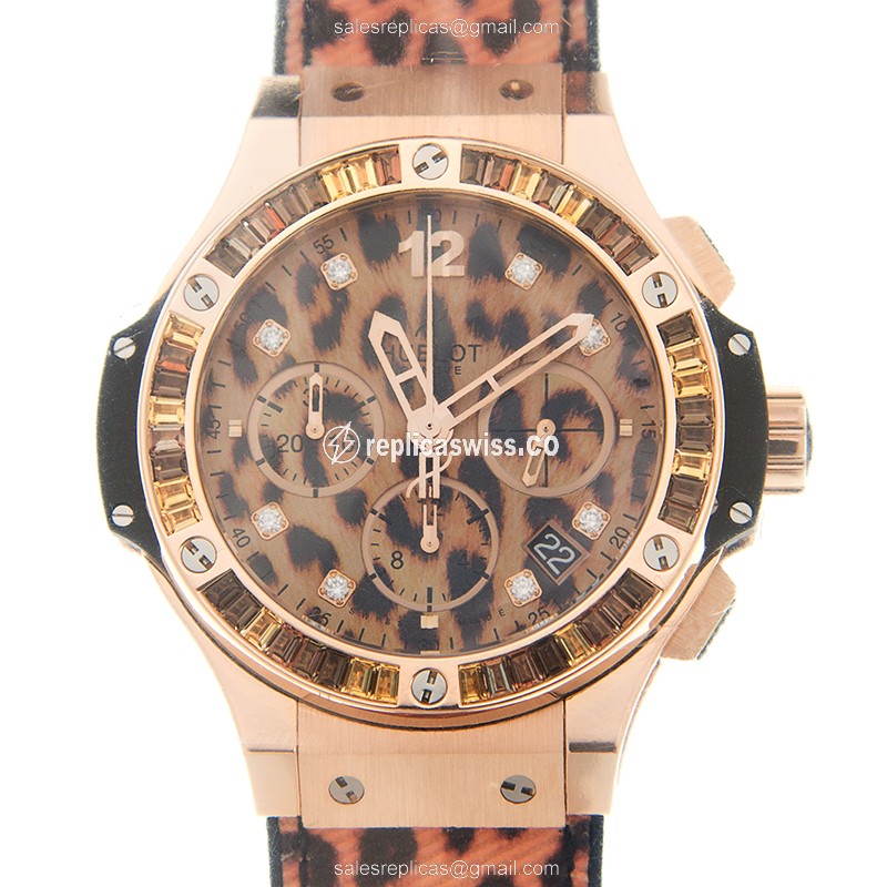 Hublot BIG BANG 341.PX.7610.NR.1976 - Automatic 18kt Rose Gold - Brown Dial & Leather Strap