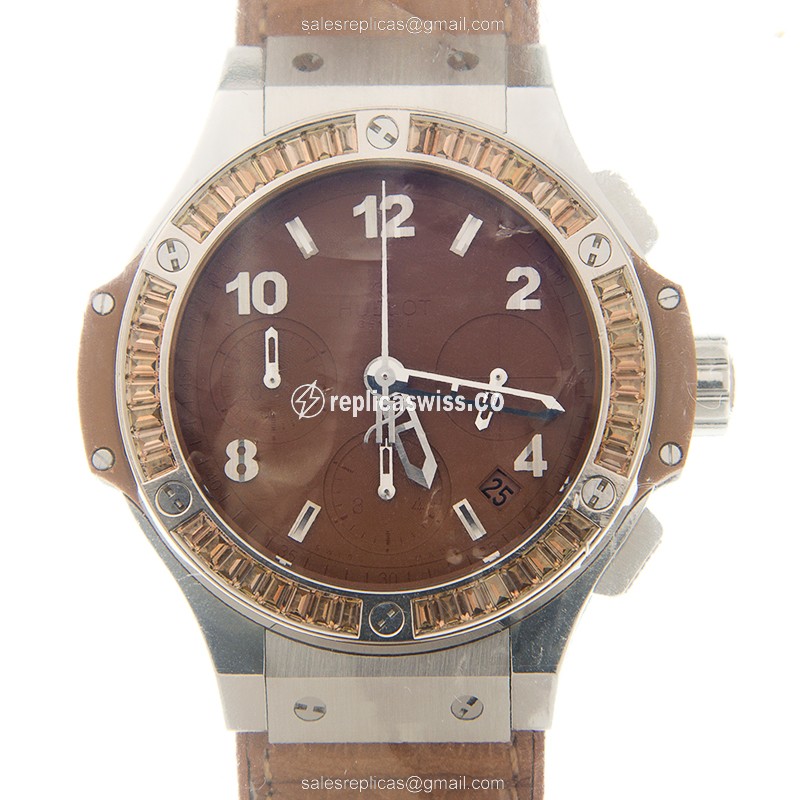 Hublot BIG BANG Rep - Auto - Brown Dial - Steel - Alligator Brown