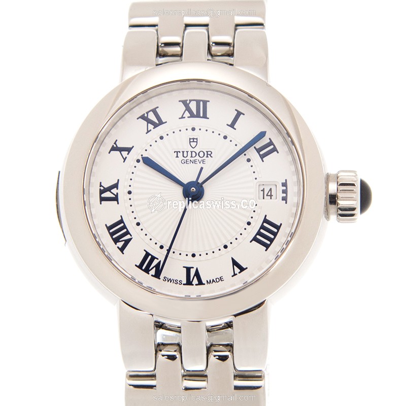 Tudor Clair de Roes Watch Replica, Auto, Steel, White Dial