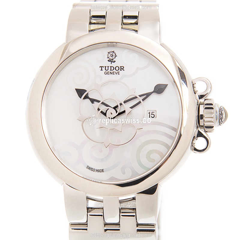 Tudor Clair De Rose - Automatic - Stainless Steel - White Dial - Silver Steel Strap
