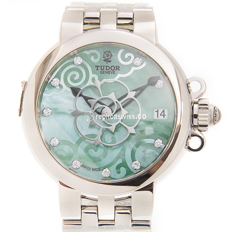 Tudor Clair De Rose Replica - Automatic - Green Dial - Steel Case & Band