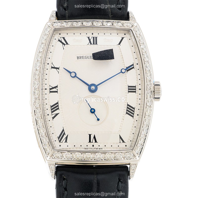 Breguet 3661BB/12/984/DD00 PATRIMONY TRAD. - Auto - White Gold - Diamond Dial - Black Alligator Buckle