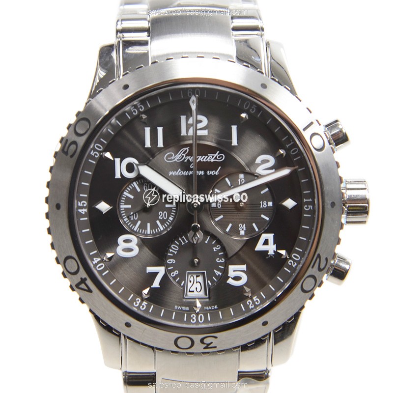 Breguet 3810ST/92/SZ9 Replica - Automatic - Steel Case - Dark Grey Dial - Silver Steel Strap
