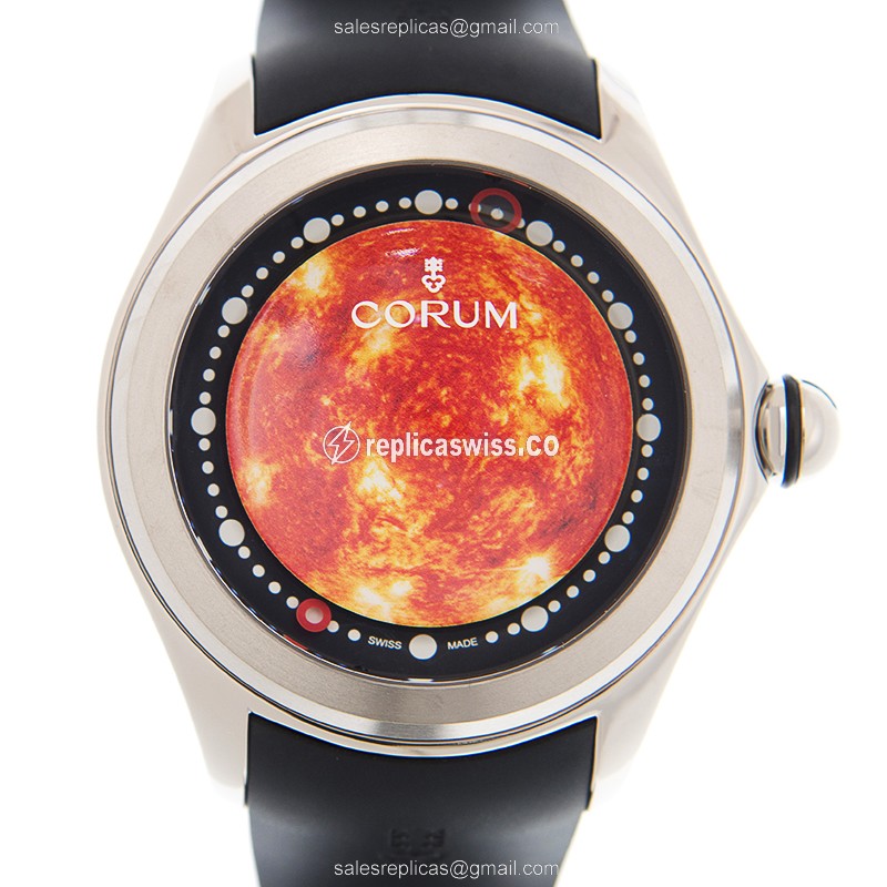 Corum Bubble Replica - Automatic - Titanium Case - Orange Dial - Black Rubber Strap