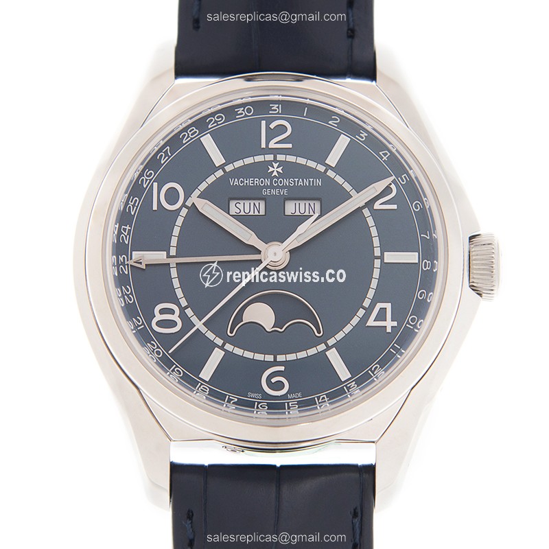 Vacheron Constantin 4000E/000A-B548 FIFTYSIX - Auto - Blue Steel Case - Blue Alligator Strap - Luxury Replica FIFTYSIX Watch