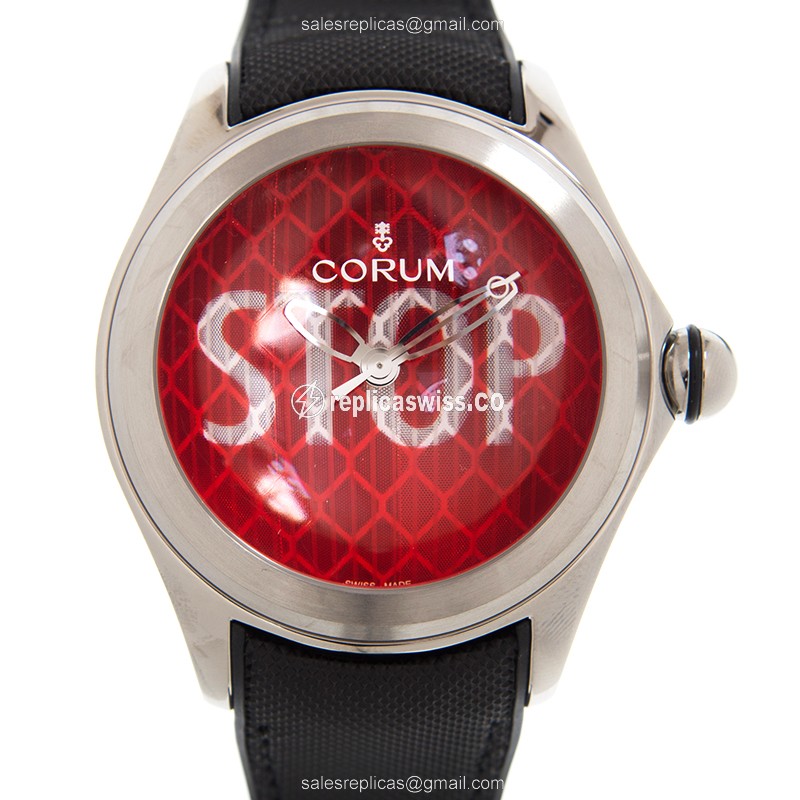 Corum Bubble Replica - Automatic - Red Dial - PVD Titanium Case - Black Rubber Strap - Luxury Replica BUBBLE Watch