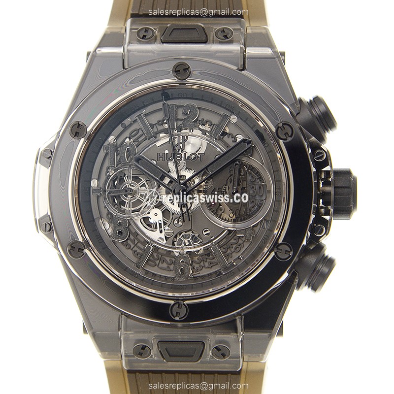 Hublot Big Bang Replica - Automatic - Sapphire Crystal - Gray Dial - Rubber Strap
