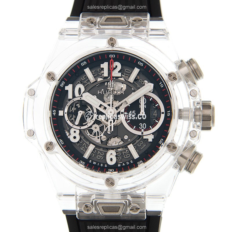 Hublot BIG BANG Replica - Automatic - Sapphire Crystal - Black Dial - Rubber Strap - Luxury Replica BIG BANG Watch