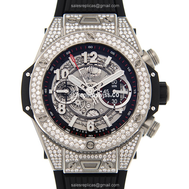Hublot BIG BANG Replica - Automatic - Black Dial - Rubber Strap - Black Clasp - Luxury Replica BIG BANG Watch